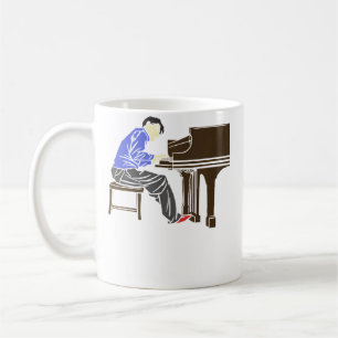 Mann, der Klavier spielt Kaffeetasse