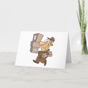 Mann, der Parzellen liefert Dankeskarte