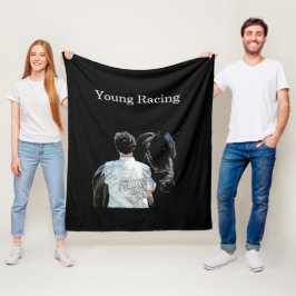 Mann, der Pferd hält Dunkles Fleece Blanket