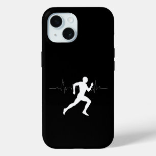 Mann, der Runners Silhouette führt, schwarzer Hint Case-Mate iPhone Hülle