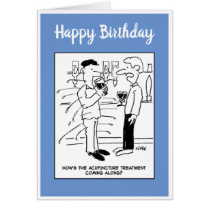 Mann, der sich im Pub akkupuncturiert