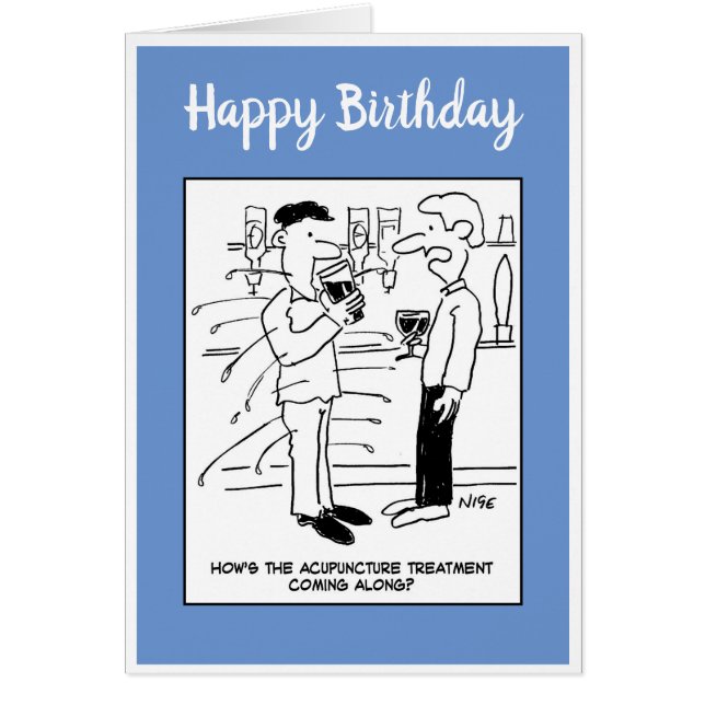 Mann, der sich im Pub akkupuncturiert (Vorne)