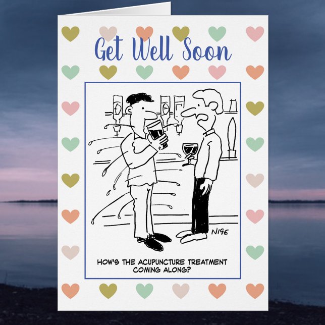 Mann, der sich im Pub akkupuncturiert (Von Creator hochgeladen)