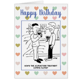 Mann, der sich im Pub akkupuncturiert