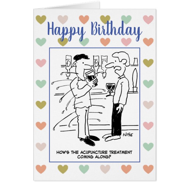 Mann, der sich im Pub akkupuncturiert (Vorne)