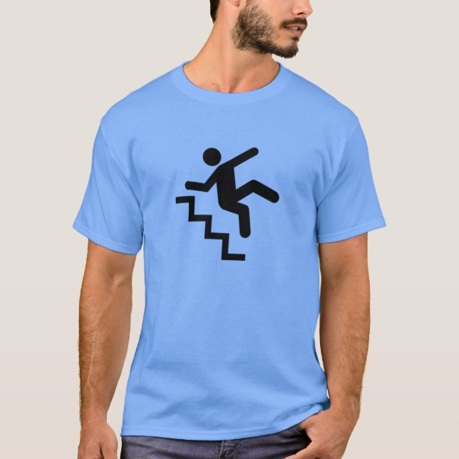 Mann, der unten die Treppe fällt T-Shirt (Vorderseite)
