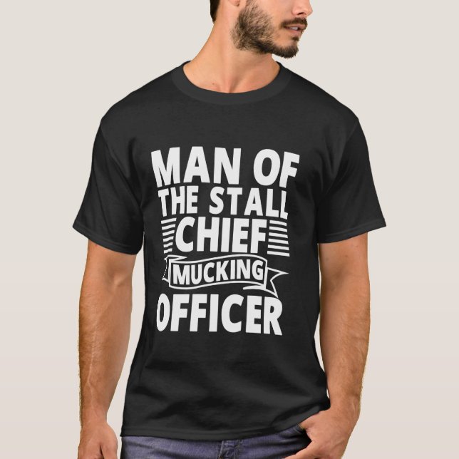 Mann des Stalls Chef Mist Officer Pferd Dad T-Shirt (Vorderseite)