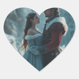 Mann, ein schönes Mädchenbild Herz-Aufkleber