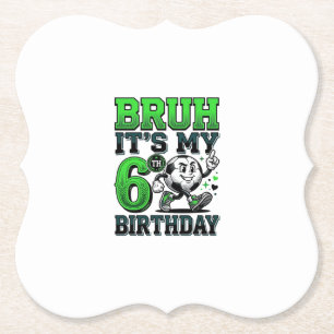 Mann Es Ist Mein 6. Geburtstag Fußball Junge Untersetzer