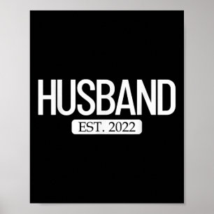 Mann Est. 2022 Matching Couple New Verheiratet Poster