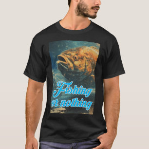 Mann fischt großen Fisch, surreal T-Shirt