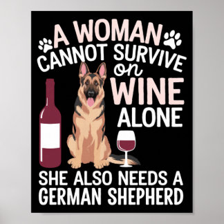Mann Frau kann nicht allein mit Wein überleben Bra Poster