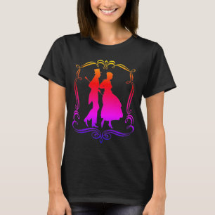 Mann Frau Party Formelle Kleidung Silhouette Regen T-Shirt