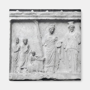 Mann, Frau und Kind vor dem Altar Magnet