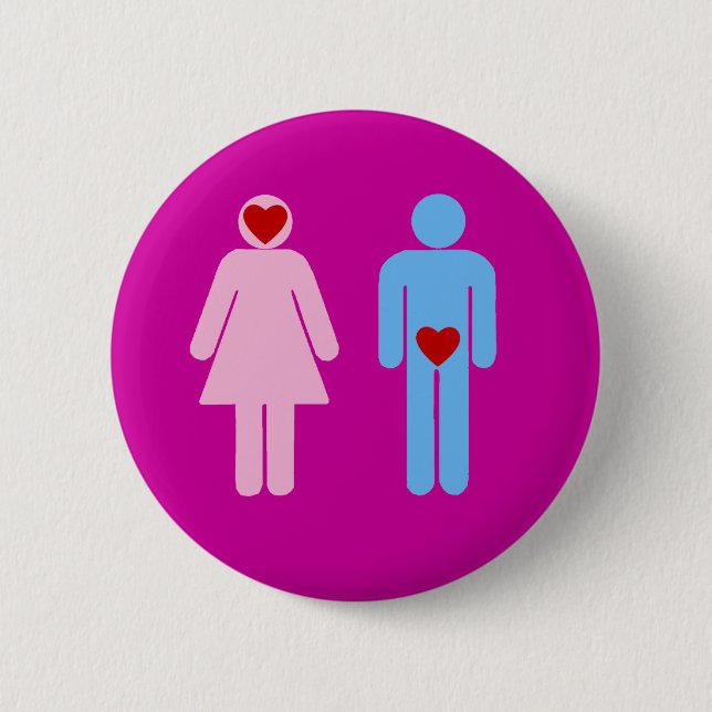 Mann-Frauen-Liebe-Spaß-T-Shirt Button (Vorderseite)