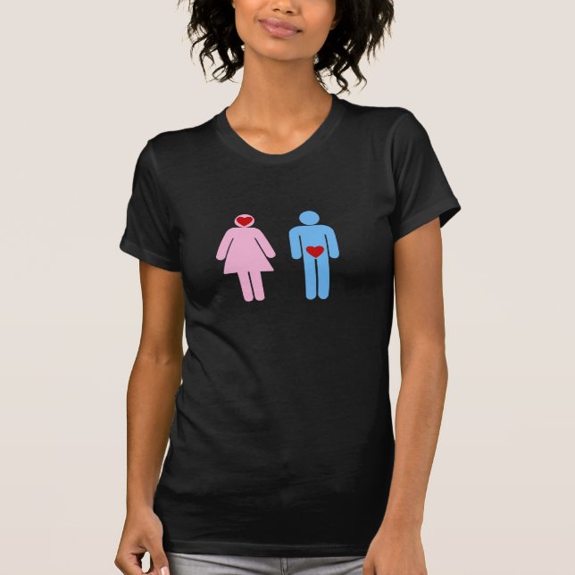 Mann-Frauen-Liebe-Spaß-T-Shirt T-Shirt (Vorderseite)