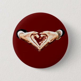 Mann Frauen Paare Hand in Herzform Liebe Kunst Button