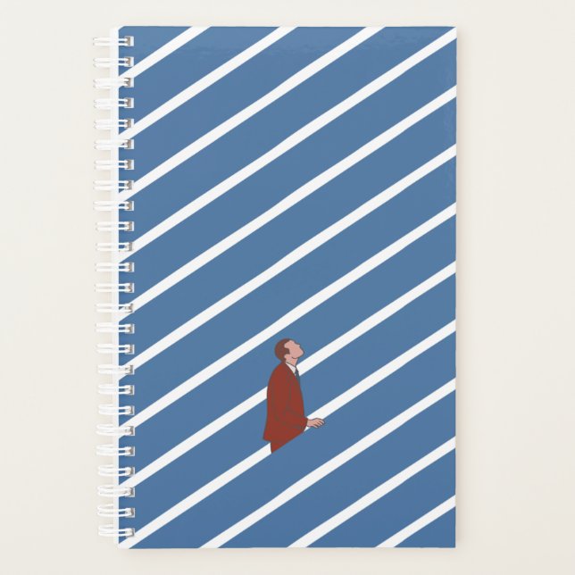 Mann geht Glückwunsch Geschenk Planer (Vorderseite)