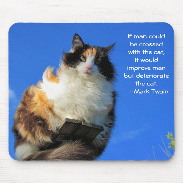 Mann gekreuzt mit Katze? - Twain Mousepad (Vorne)