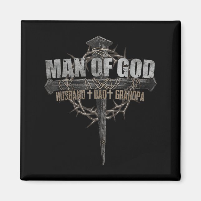 Mann Gott Ehemann Vater Opa Design Magnet (Vorne)