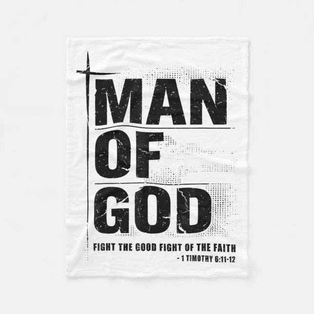 Mann Gottes Christlicher Vater Bibelvers Timotheus Fleecedecke (Vorderseite)