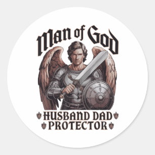 Mann Gottes Ehemann Papa Christlich Jesus gesegnet Runder Aufkleber