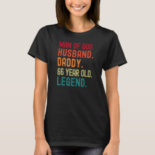 Mann Gottes Ehemann Vater Funny 66. Geburtstag Vin T-Shirt