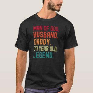 Mann Gottes Ehemann Vater Funny 71. Geburtstag Vin T-Shirt