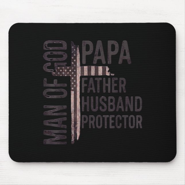 Mann Gottes Papa Vater Ehemann Beschützer Christli Mousepad (Vorne)