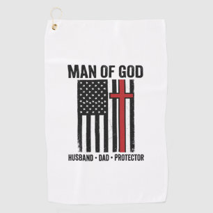 Mann Gottes Patriotisches Kreuz Christliches T-Shi Golfhandtuch