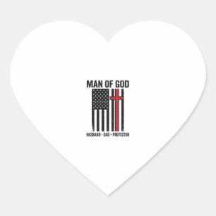 Mann Gottes Patriotisches Kreuz Christliches T-Shi Herz-Aufkleber