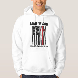 Mann Gottes Patriotisches Kreuz Christliches T-Shi Hoodie