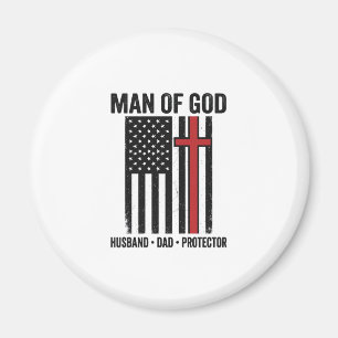 Mann Gottes Patriotisches Kreuz Christliches T-Shi Magnet