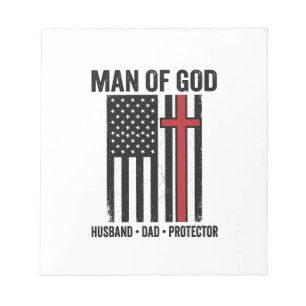 Mann Gottes Patriotisches Kreuz Christliches T-Shi Notizblock