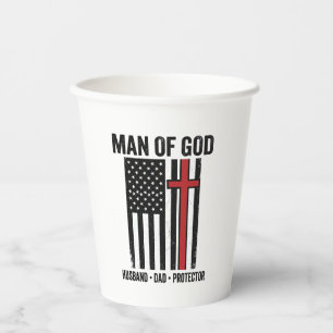 Mann Gottes Patriotisches Kreuz Christliches T-Shi Pappbecher