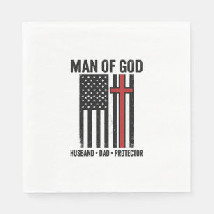 Mann Gottes Patriotisches Kreuz Christliches T-Shi Serviette