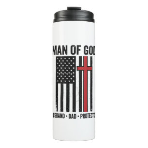 Mann Gottes Patriotisches Kreuz Christliches T-Shi Thermosbecher