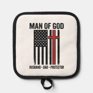 Mann Gottes Patriotisches Kreuz Christliches T-Shi Topflappen