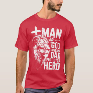 Mann Gottes Vater Beschützer Held Christliche Väte T-Shirt
