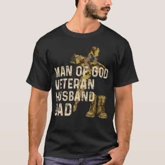 Mann Gottes Veteran Ehemann Vater Christlich Jesus T-Shirt