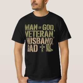 Mann Gottes Veteran Ehemann Vater Christlich Jesus T-Shirt