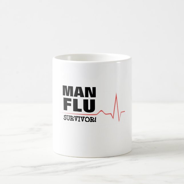 Mann-Grippe-Überlebend-Kaffee-Tasse Tasse (Mittel)