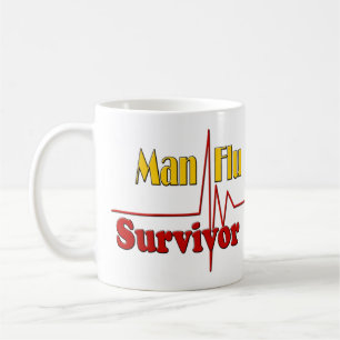 Mann-Grippe-Überlebend-Thema Kaffeetasse