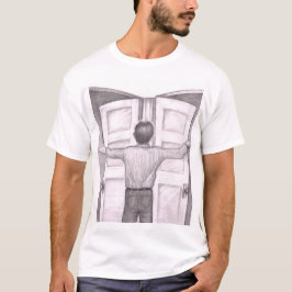 Mann hat Schwierigkeiten zu entscheiden, in welche T-Shirt