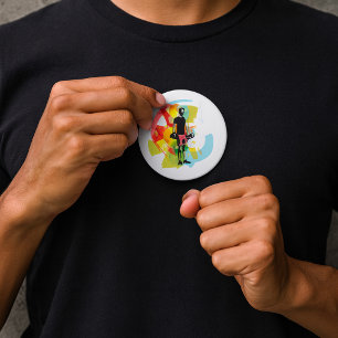 Mann hebt Gewicht Button