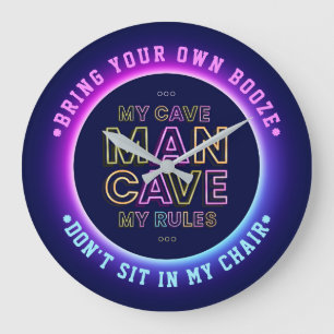 Mann Höhle meine Höhle Meine Regeln bringen dir de Große Wanduhr