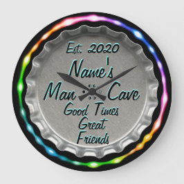 Mann Höhle Uhr! Neon Look! Große Wanduhr