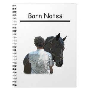 Mann Holding Horse Light Spiral Notebook Notizblock