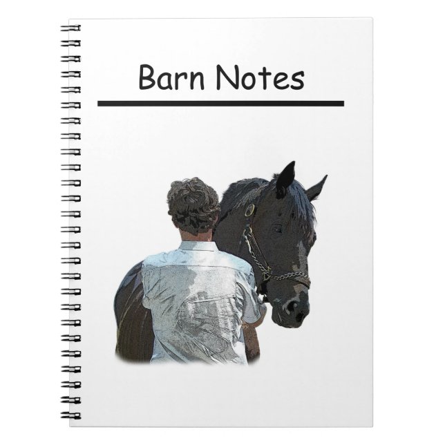 Mann Holding Horse Light Spiral Notebook Notizblock (Vorderseite)