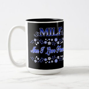 Mann I Liebe Blume Blauer Text Zweifarbige Tasse